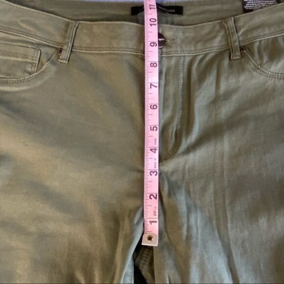 A3 Denim Womens Olive Green Ankle Skinny Jeans Size 14 - Picture 7 of 10